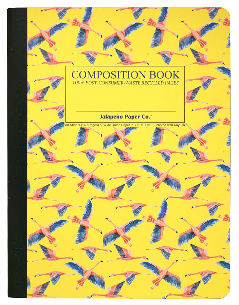 Flamingo Composition Book (Wide Ruled Pages)